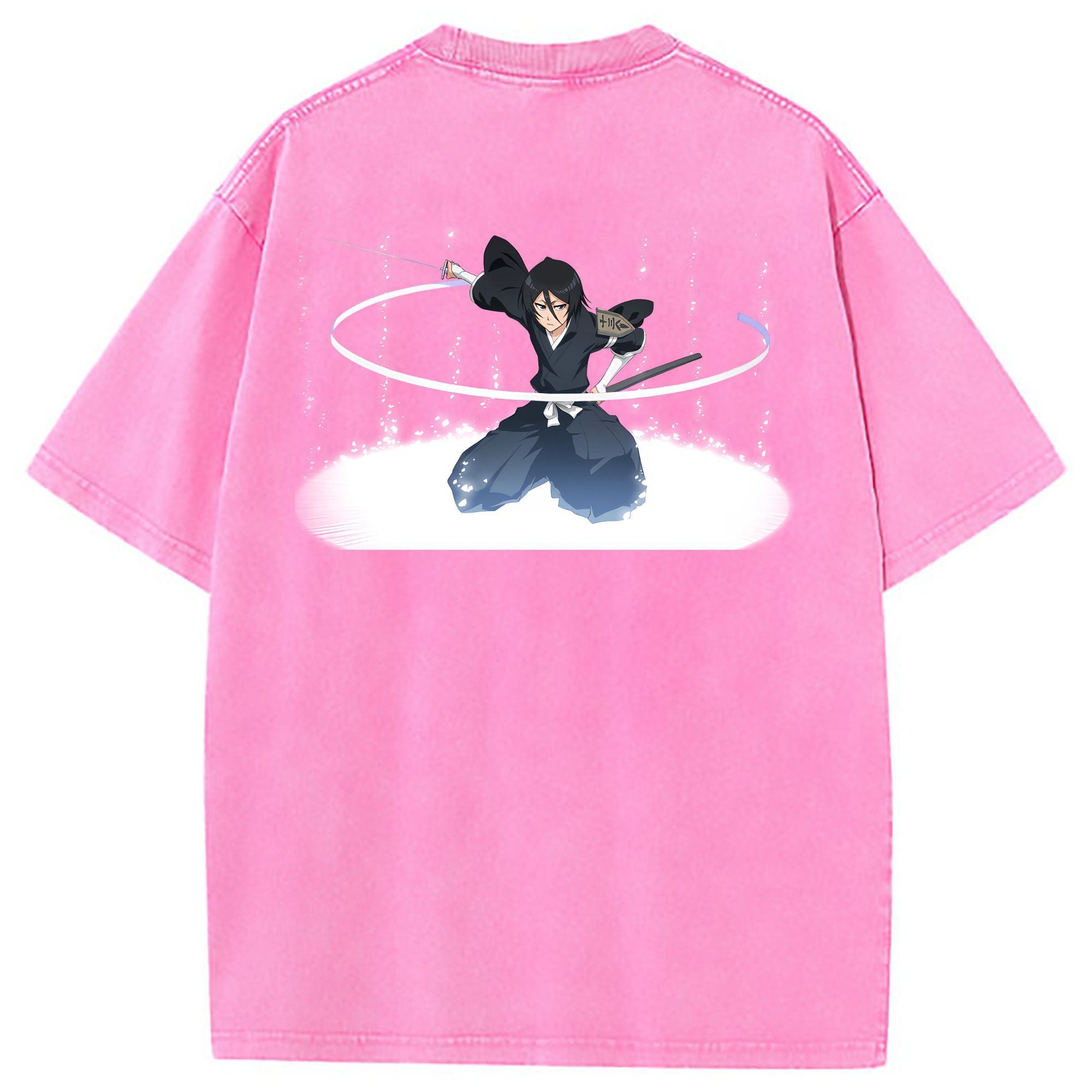 （画像用） ブリーチ 朽木ルキア BLEACH Kuchiki Rukia 綿100% ヴィンテージ風 半袖Tシャツ（背面プリント）